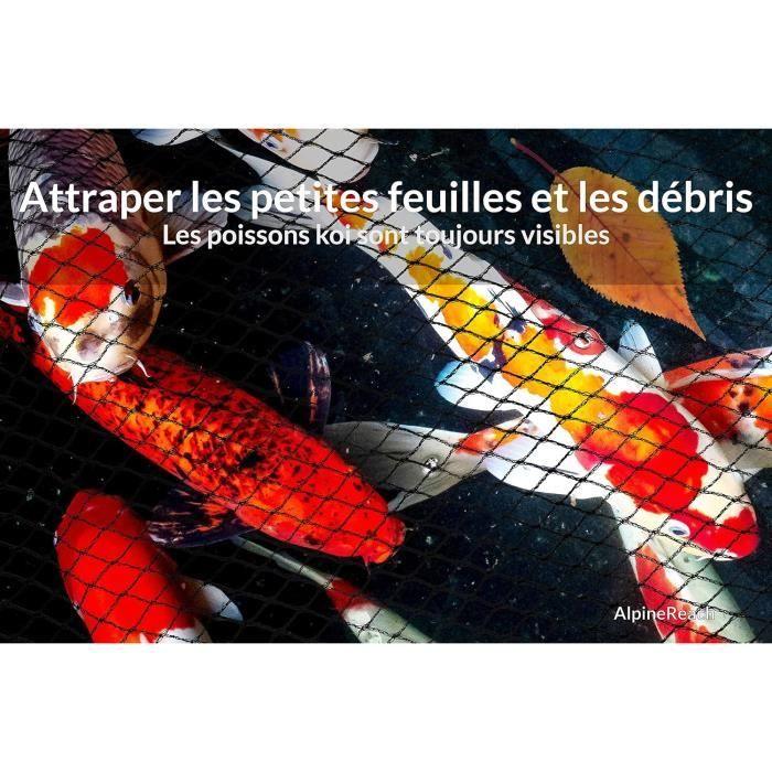 Filet pour bassin à koï - alpinereach - 8,5m x 9m - noir - résistant aux uv - protection contre prédateurs