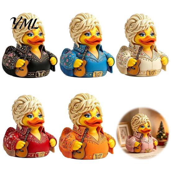 Duck Ornaments for Music Lovers Charming Novelty Ornament, Musical Theme with Guitar Creative Inspired Figurines Decor, Decorative Collectible