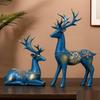 ative Resin Golden Reindeer Sculptures | Beautiful Home Decor | Lifts up Energy of Your Room - (Pack of 2, Blue)