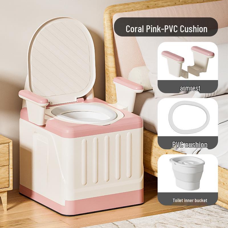 Foldable Odor-Proof Portable Commode Chair for Adults and Elderly