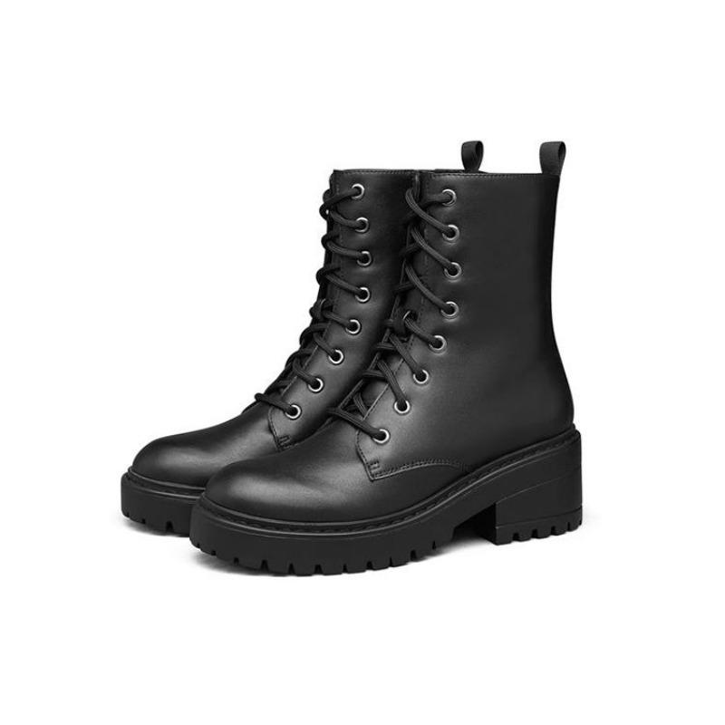 Skechers Teen Spirit Women Combat Boots All Black 49056-BBK