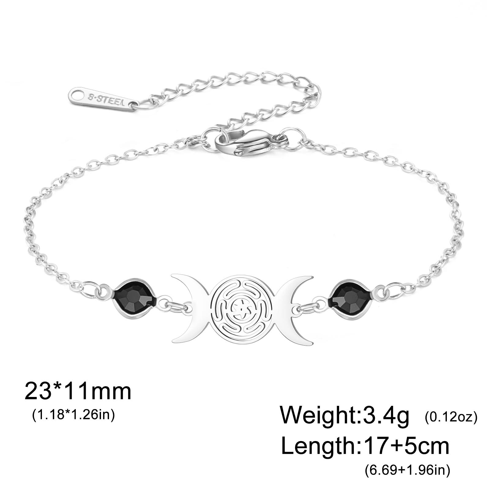 

Hecate Bracelet Triple Moon Goddess Protection Bracelets For Women Hekate Mythology Pagan Amulet Moonstone Jewelry Gifts