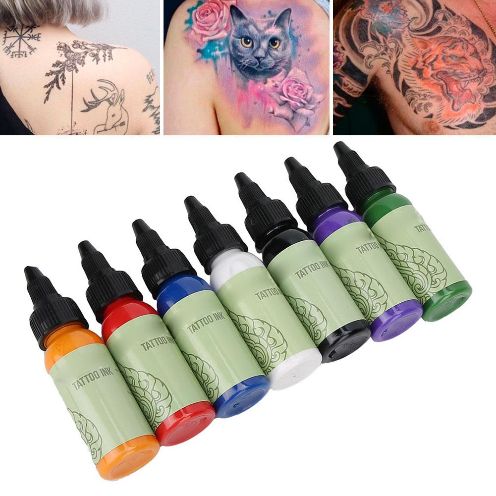 7pcs Professional Tattoo Ink Set Long Lasting Fast Coloring Tattoo Pigment (207.2ml)