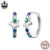 Everle Personalized Colorful Starlight Ear Cuffs - s925 Sterling Silver, Rhodium-Plated, Versatile Women's Jewelry