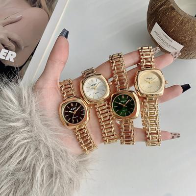 Simple Small Square Watch, Women's Temperament Versatile Small Dial, Antique Small Gold Watch, Bracelet Type Quartz Watch