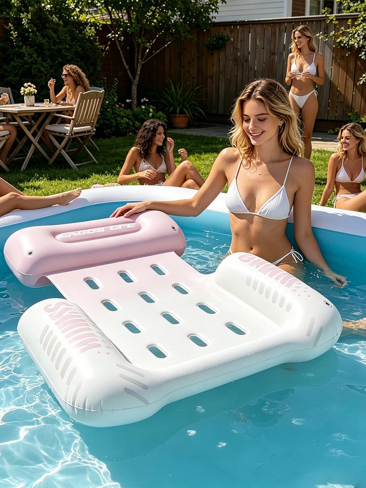 Inflatable Floats Sunbathing Raft for Women Men Summer Vacation Travel Resort Beach Outdoor Party Water Park Pool Bed Float