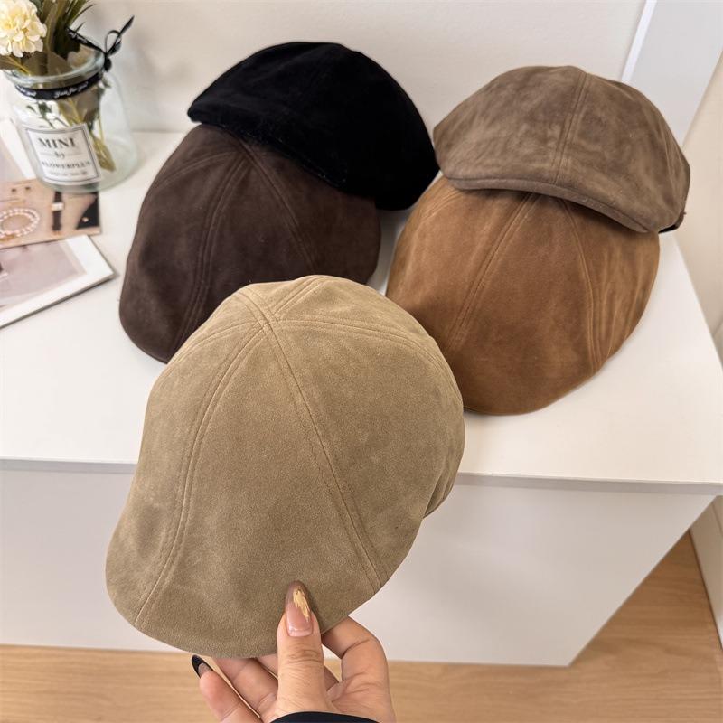 Forward Hat Vintage Hat Autumn Winter Suede Beret Women's Cap