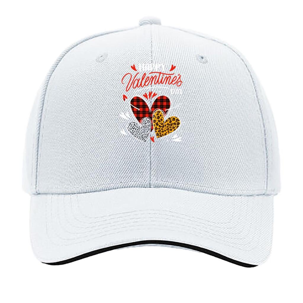 Valentines Script Buffalo Plaid Leopard Heart Design Sandwich Baseball Cap Unisex Women Sun Cap Outdoor Workouts Hat