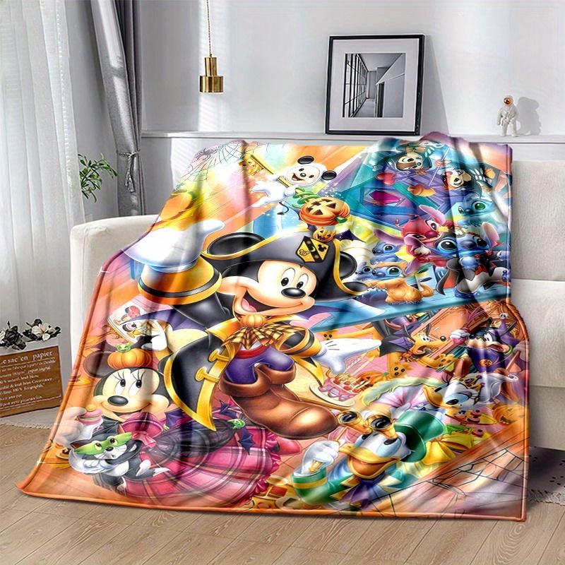 1pc, Mickey and Minnie (3) Home Decor Blanket: A Cozy Flannel Throw for Bedroom, Living Room, Travel, Camping, Car, Beach, Office Naps, Perfect Gift f