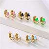 HECHENG, Small Hoop Earrings Enamel Zircon Earrings for Women, Romantic Geometric Zircon Cooper 18kGold PlatedWholesale