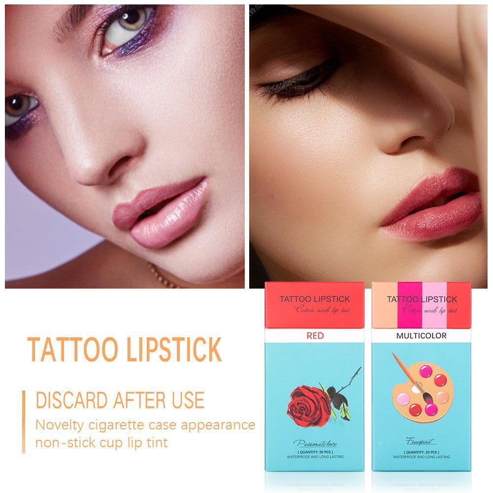 Set di labbra per tatuaggio con tampone di cotone antiaderente creativo e macchie di labbra per impermeabili E7V4