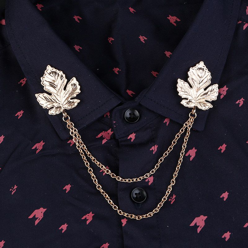 

Women s Chain Personalized Collar Buckle Clothing Shirt Ornament L145 Gold