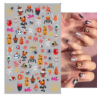 Weihnachts-Nagelaufkleber, exquisites Muster, ultradünn, lichtecht, lebendige Farbe, leicht anzubringen, dekorativ, entfernbar, Halloween, Weihnachten