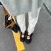 Hong Kong design sense ugly cute Mary Jane shoes women's spring new thick sole heightening round head casual shoes