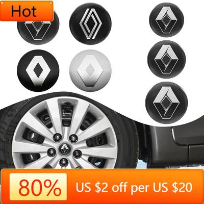 2026 Hot For Renault Interior Stickers 4Pcs 56mm 60mm 65mm 56mm Car Aluminum Logo Wheel Center Hub Cap Badges Sticker For Renaul