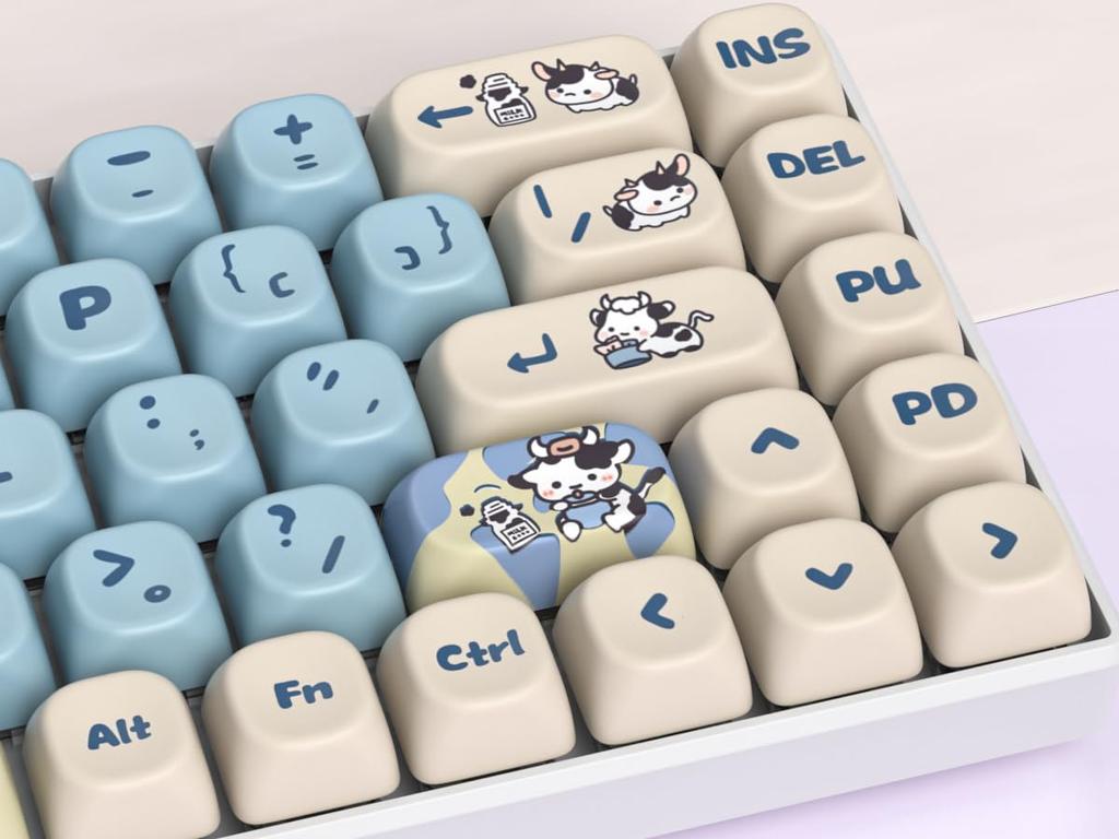 141 Keys XDA Profile Dye Sublimation Printing PBT Keycap Set Custom Cute Keycaps US Layout MX Switches Compatible with Mechanical Keyboards Keycaps,