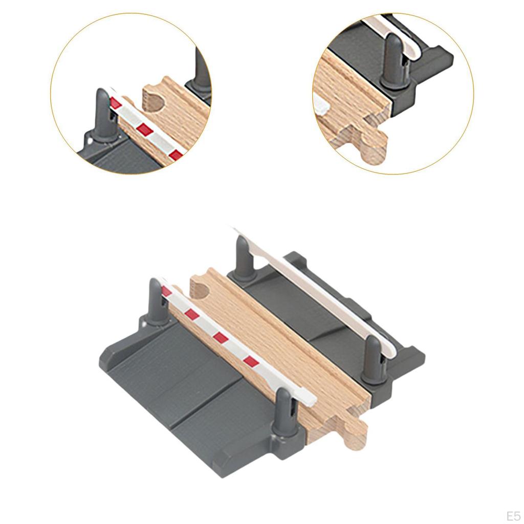 Creative Wooden Train Playset with Road and Railway Components