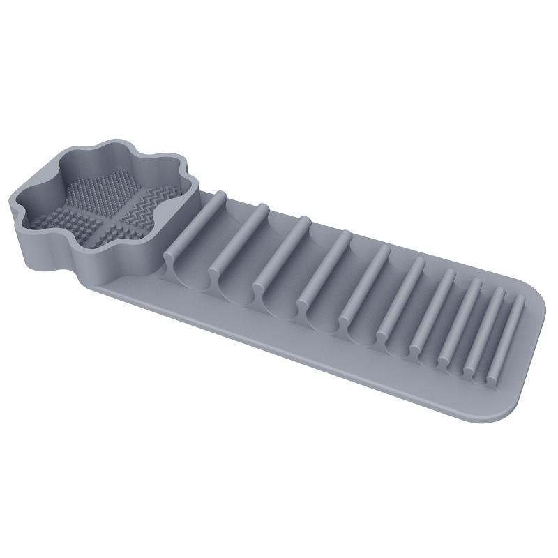 Silicone Makeup Brush Cleaner Tool Wall Mounted Suction Cup Makeup Brush Drying Rack Cleaning Drying Makeup Brush