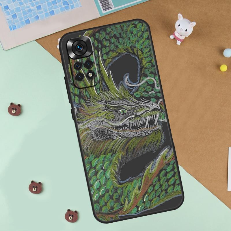 Chinese Dragon Case For Xiaomi Redmi 14C 10C 12C 13C Cover For Redmi Note 13 Pro 14 9 10 11 12 10S 11S 12S
