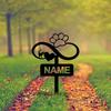 Custom Cat Memorial Garden Stake, Personalized Metal Grave Marker with Heart Paw, Outdoor Pet Loss Sympathy Gift for Garden Yard