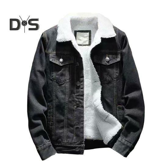 

Мужская куртка с лацканами, длинный рукав, джинсовая ткань, пальто с карманами с клапанами, утолщенная бархатная подкладка, теплая застежка на пуговицы, джинсовая верхняя одежда XL чёрный