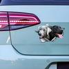 Two Hound Dogs Hiding In the Hole Car Stickers, Waterproof Irregularly Shaped Car Decoration Decals
