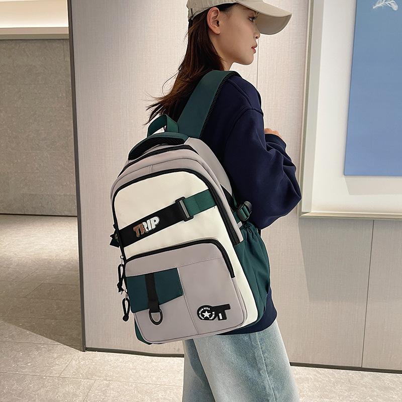 New solid color small fresh schoolbag junior high school college student backpack campus simple backpack