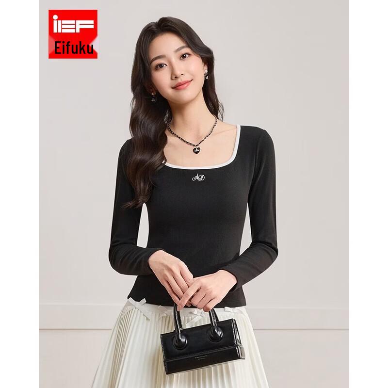 IEF Women s Square Neck Color-block Slim Fit Top L
