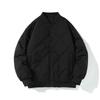 Mens Warm Thickened Cotton Puffer Jacket Loose Fit Solid Color Baseball Style Casual Outerwear Winter