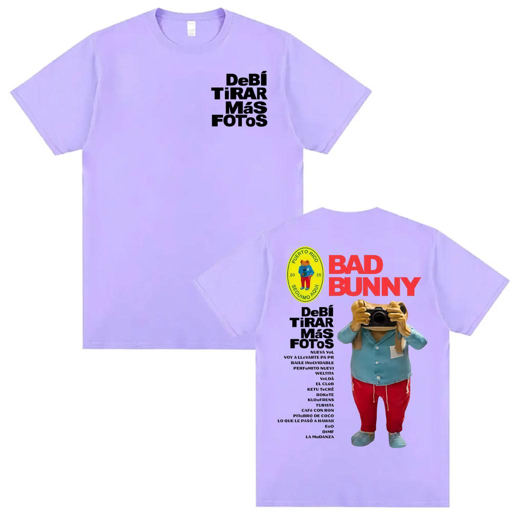 Rapper Bad Bunny Debi Tirar Mas Fotos DTMF Vintage Tshirt Unisex Women Fashion Punk Oversized T Shirt Summer High Quality T Shirts