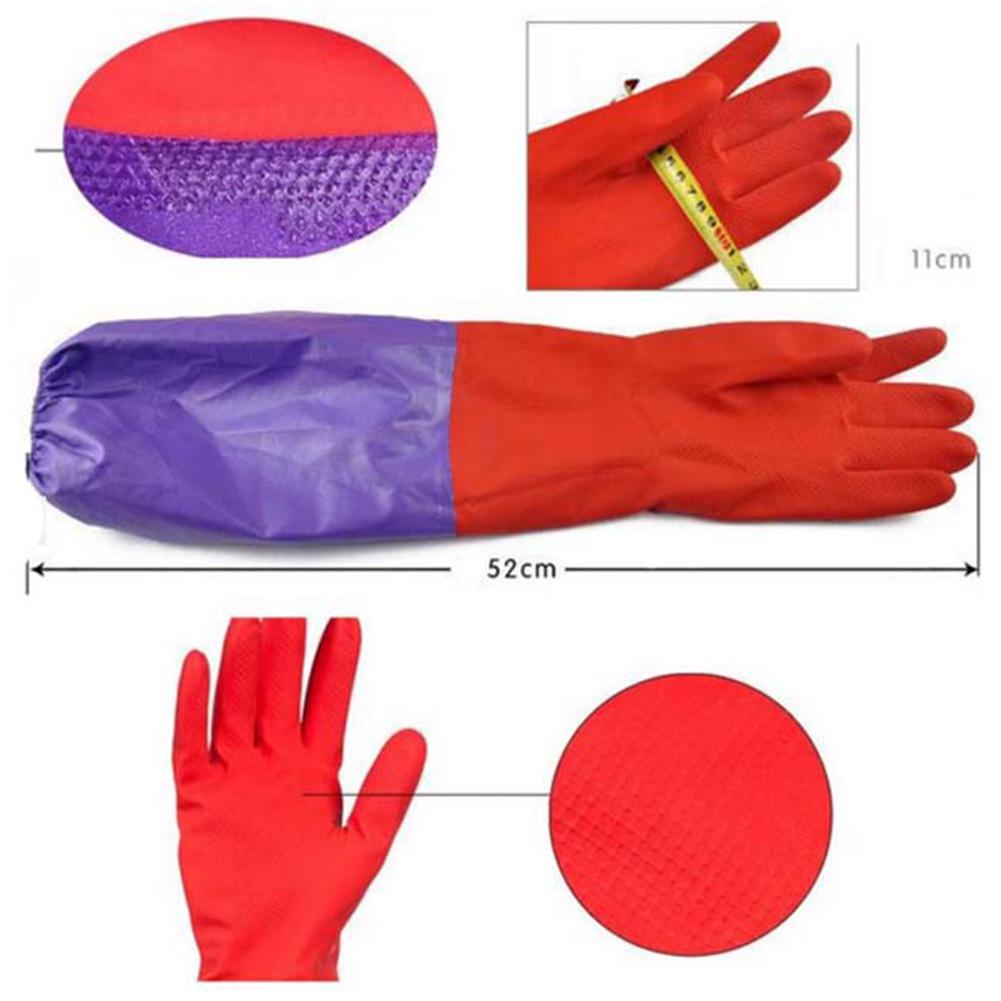 Accesorio de moda Caucho Látex Tareas del hogar Puño largo impermeable Cuenco Par Ropa