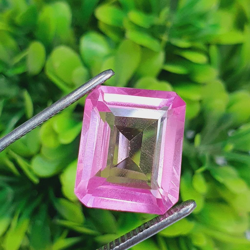 Natural Pink Tourmaline 13 Ct Emerald Shape Certified Loose Gemstone I828