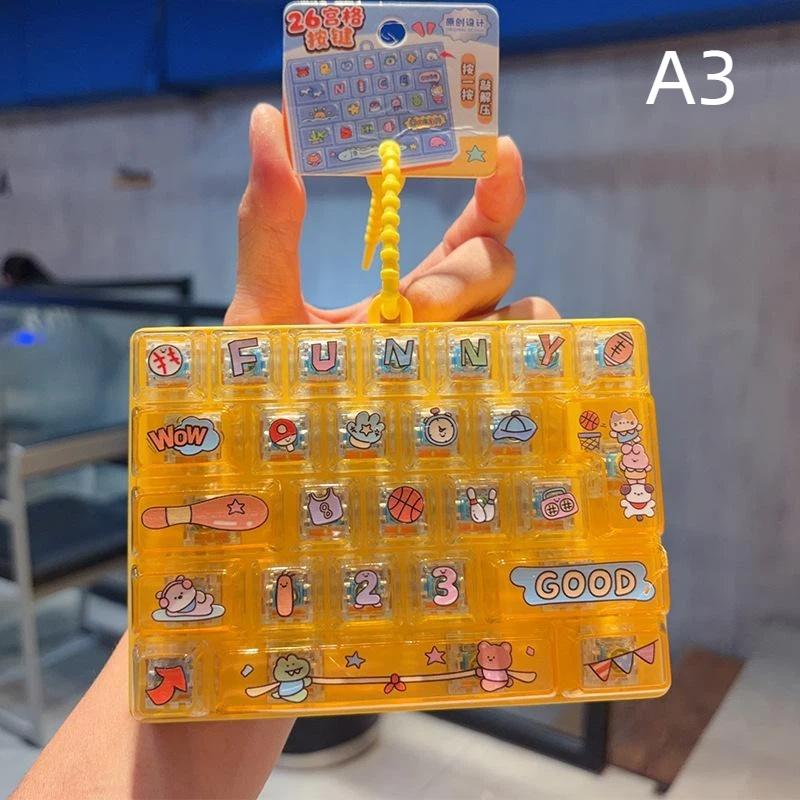 Mini Keyboard Keychain 26 Grids Creative Sea View Pendant Funny Decor for Key Ring Children's Day Gift