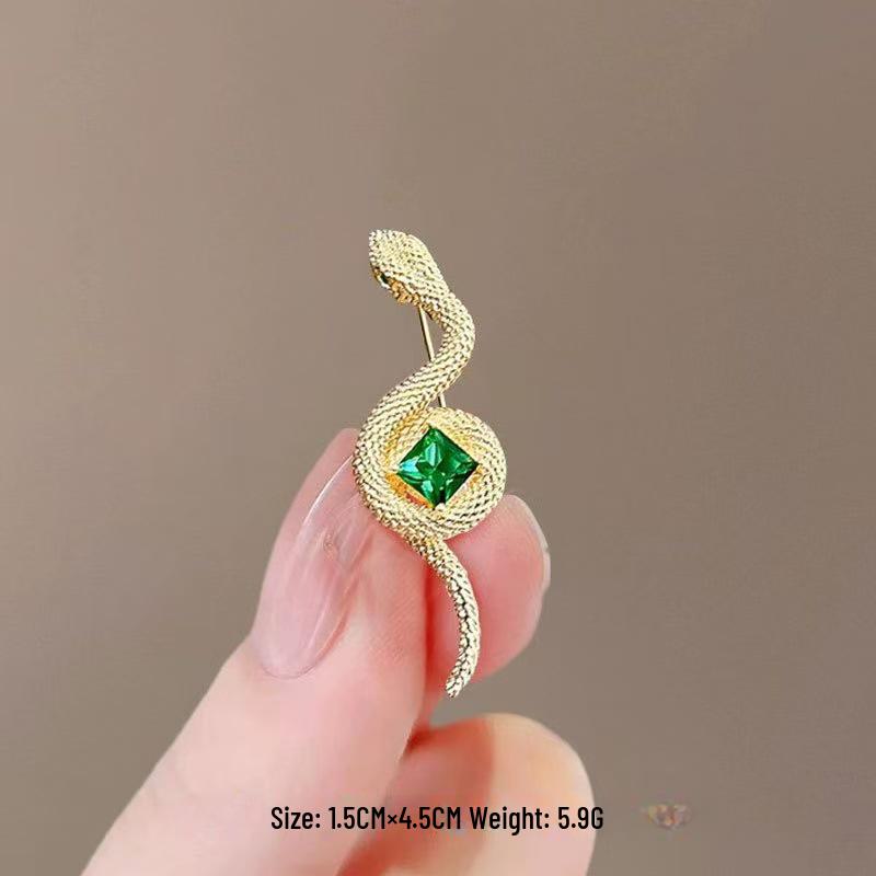 Snake Zodiac Brooch Suit Accessory - High-End Alloy Jewelry for Sweaters & Coats