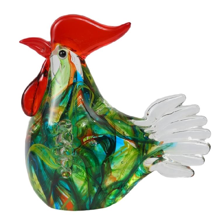 Lovely Developed Chicken Production In Shimmering Glass Adds Colorful Accent To Exteriors And Tables
