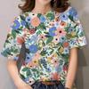 Women's and girls' short sleeved T-shirts, printed sexy fashion clothing, printed large T-shirts