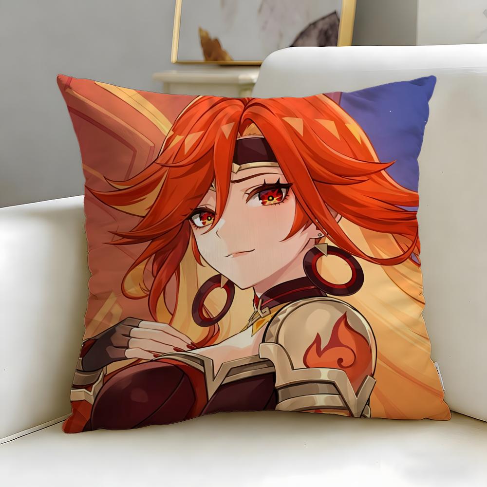 popular game character Mavuika Cushion Cover Soft & Easy-Wash Pillow Case – Versatile for Couch, Bed, Travel and Office