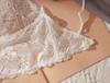 Lace Wire-Free Triangle Cup Bra & Panty Set with Strappy Design and Chest Pads for Small Busts
