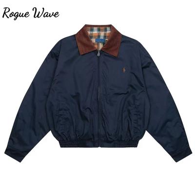 RogueWave Herren Vintage Jacke mit Kragen Oberbekleidung Mode Bomberjacke für Damen