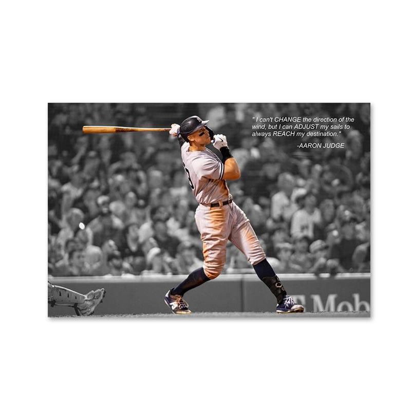 

Бейсбольна спортивна зірка Картина на полотні Аарон Джадж Мотиваційний плакат із цитатами та друковані настінні картини для прикраси дому 21x30cm No Framed