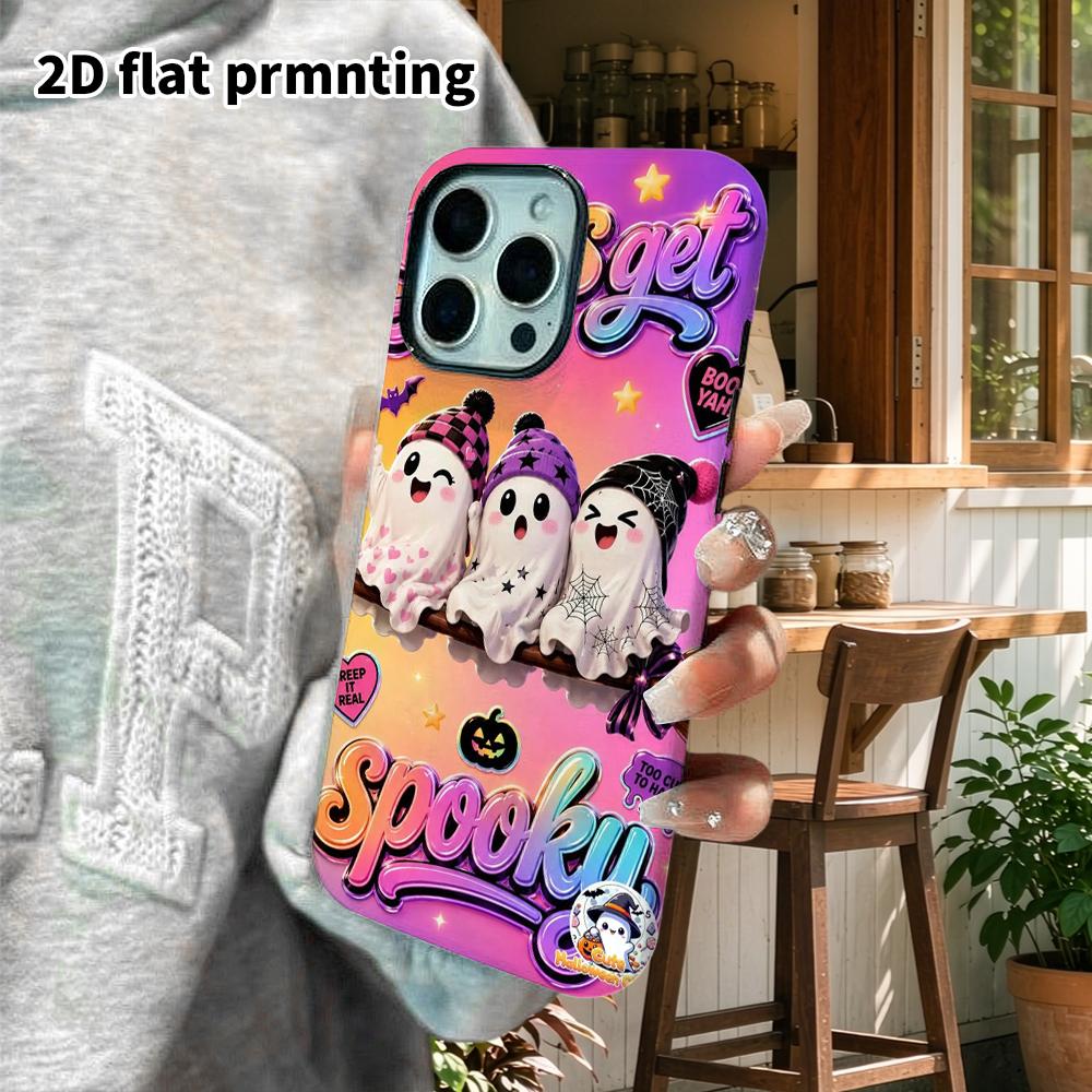 Phone Case: 2D flat design suitable for iPhone 18, 17, 16, 15, 14, 13 Pro film protective case, couple style, cute and cool Halloween, Christmas and H