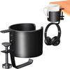 ABS Aluminum 5kg Load Large Capacity Drink Desk Stand with Headphone Multifunctional Easy Table Space Black + Alloy, Capacity, Holder, Hanger, Stand,