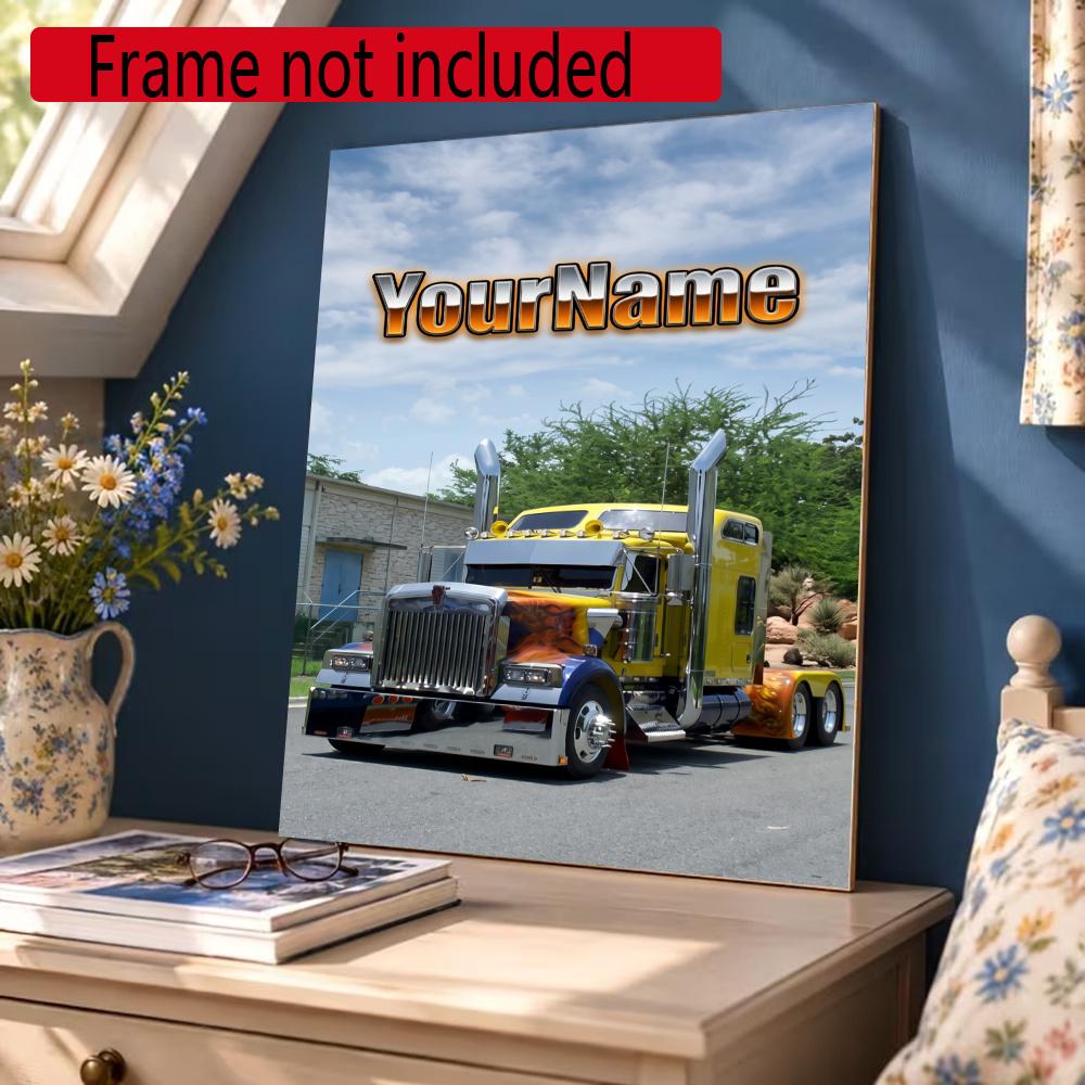 Kw Heavy Trucks Customize Your Name Diamond Painting Round Diamond Diy Frameless Holiday Artwork Suitable For Home Office Wall Decoration