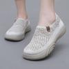 2025 ****** and autumn new old ******* cloth shoes women's single shoes flying woven breathable comfortable mother shoes s**t sole non-slip walking