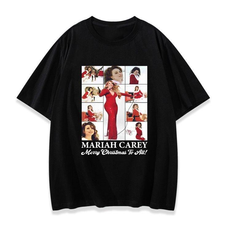 Mariah Carey Merry Christmas To All Short Sleeve T-shirt Fans Gift Tee DM545