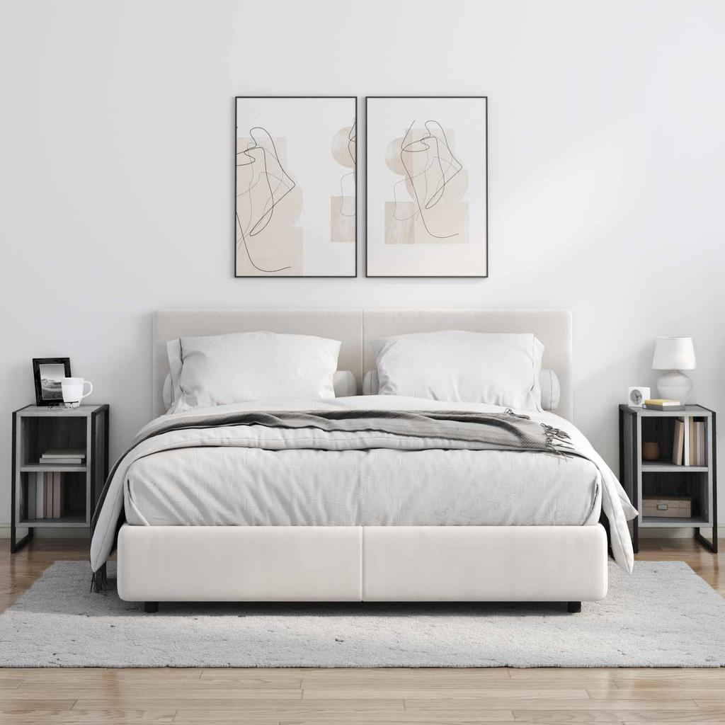 Nightstand Gray Sonoma 39.5 x 30 x 50 cm Particleboard
