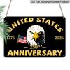 2D Flat, 1pc United States 250th Anniversary Aluminum Sign, 12"×8" - Patriotic Eagle Design, 1776-2026 Vintage Style Wall Decor, Independence Day