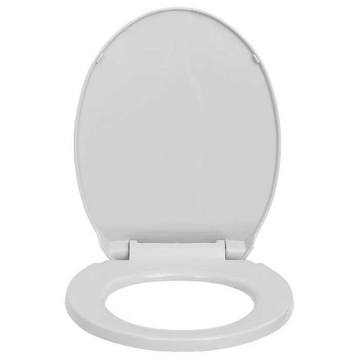 VidaXL Siège de toilette à fermeture en douceur Gris clair Ovale