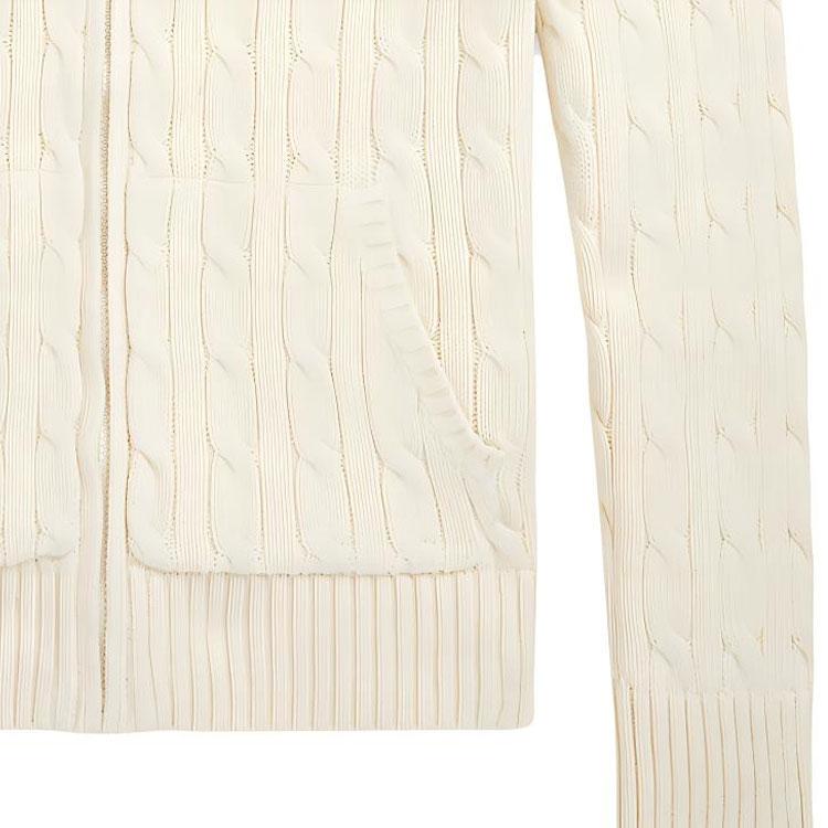Polo Ralph Lauren Sweater FW24 Solid Color Logo Embroidered Hooded Long Sleeve Kids Sweater Cream CWPOSWEY6820521-101