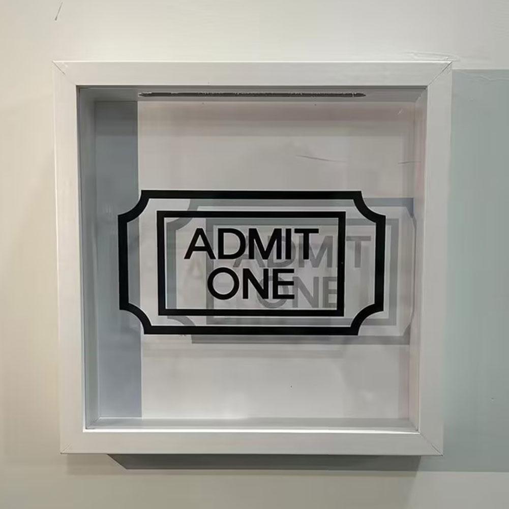 Shadow Box Frame with Slot On Top Money Box Top Loading Display Case Frame for Travel Sporting Events Concert Ticket Stubs